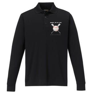 Baseball May Be A Game But Family Is Our Team Forever Gift Performance Long Sleeve Polo