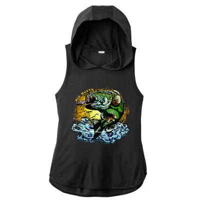 Big Mouth Bass Ladies PosiCharge Tri-Blend Wicking Draft Hoodie Tank