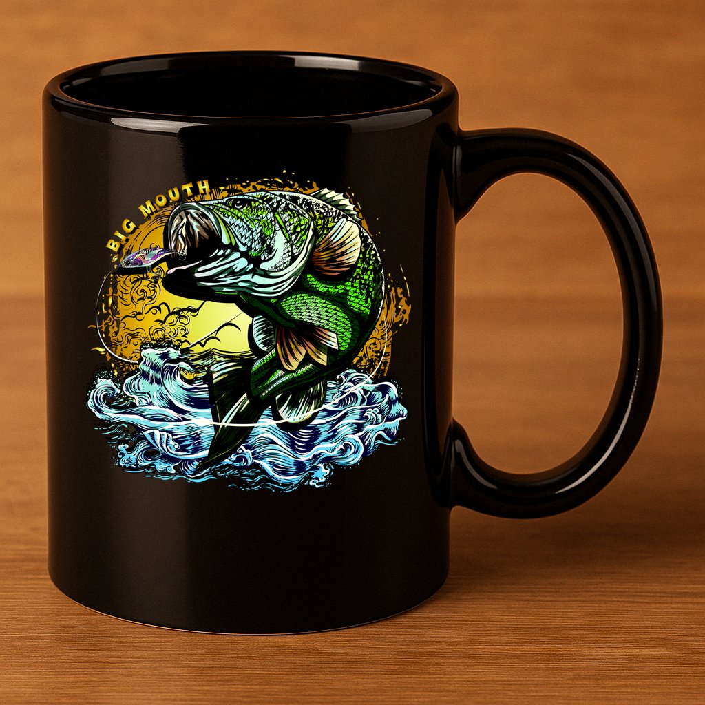 Big Mouth Bass 11oz C Handle Ceramic Mug