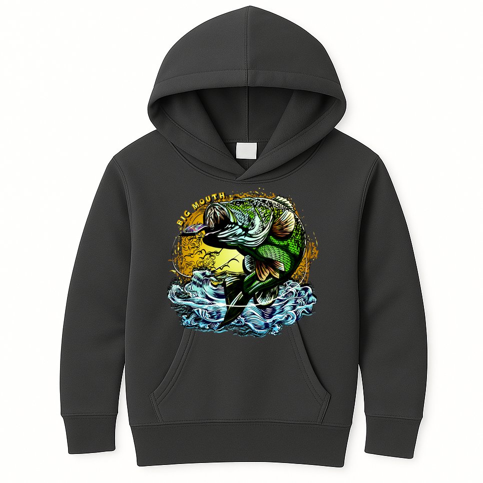 Big Mouth Bass Kids Hoodie