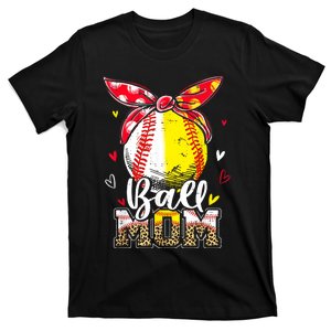 Ball Mom Baseball Softball Mom Mothers Day Mama T-Shirt