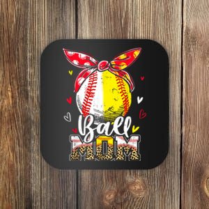 Ball Mom Baseball Softball Mom Mothers Day Mama Coaster