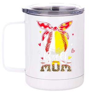 Ball Mom Baseball Softball Mom Mothers Day Mama 12 oz Stainless Steel Tumbler Cup