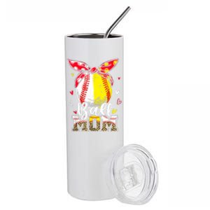 Ball Mom Baseball Softball Mom Mothers Day Mama Stainless Steel Tumbler