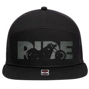 Biker Motorcycle 7 Panel Mesh Trucker Snapback Hat