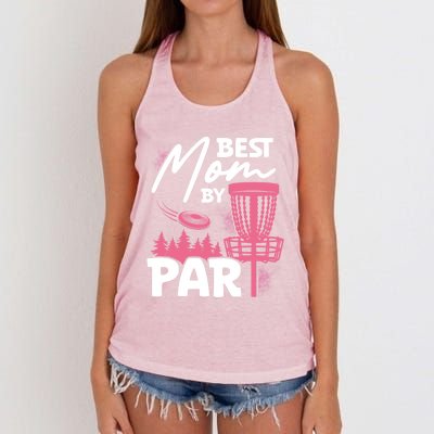 Best Mom By Par Ultimate Frisbee Gift Women's Knotted Racerback Tank