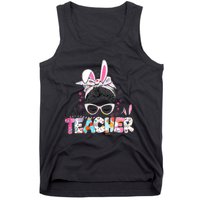 Bunny Messy Bun Easter Teacher Easter Day Girl Wo Tank Top