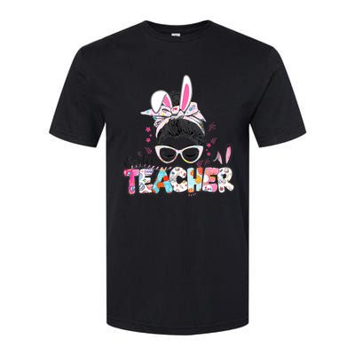 Bunny Messy Bun Easter Teacher Easter Day Girl Wo Softstyle CVC T-Shirt