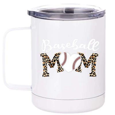 Ball Mom Baseball Softball Mom Mothers Day Leopard Mama 12 oz Stainless Steel Tumbler Cup