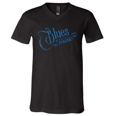 Blues Music Blues Lover Musician Guitarist Guitar Player V-Neck T-Shirt