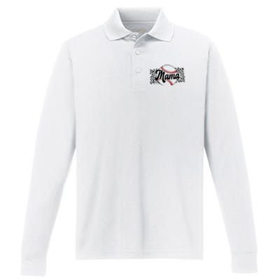 Baseball Mom Performance Long Sleeve Polo