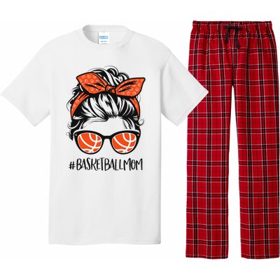 Basketball Mom Basketball Lover Mothers Day Messy Bun Pajama Set