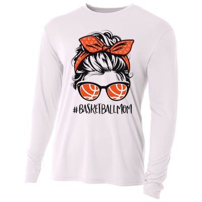 Basketball Mom Basketball Lover Mothers Day Messy Bun Cooling Performance Long Sleeve Crew