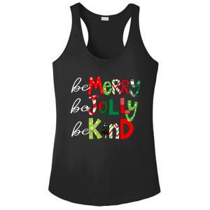 Be Merry Be Jolly Be Kind Teacher Christmas Ladies PosiCharge Competitor Racerback Tank