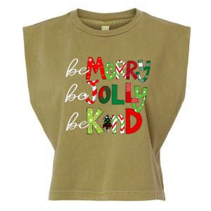 Be Merry Be Jolly Be Kind Teacher Christmas Garment-Dyed Women's Muscle Tee