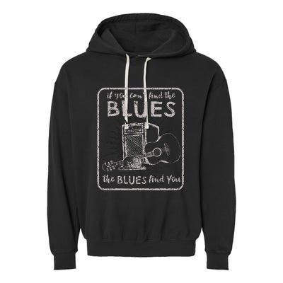 Blues Music Band Lover Vintage Guitar Teacher Funny Blues Garment-Dyed Fleece Hoodie