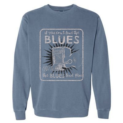 Blues Music Band Lover Vintage Guitar Teacher Funny Blues Garment-Dyed Sweatshirt