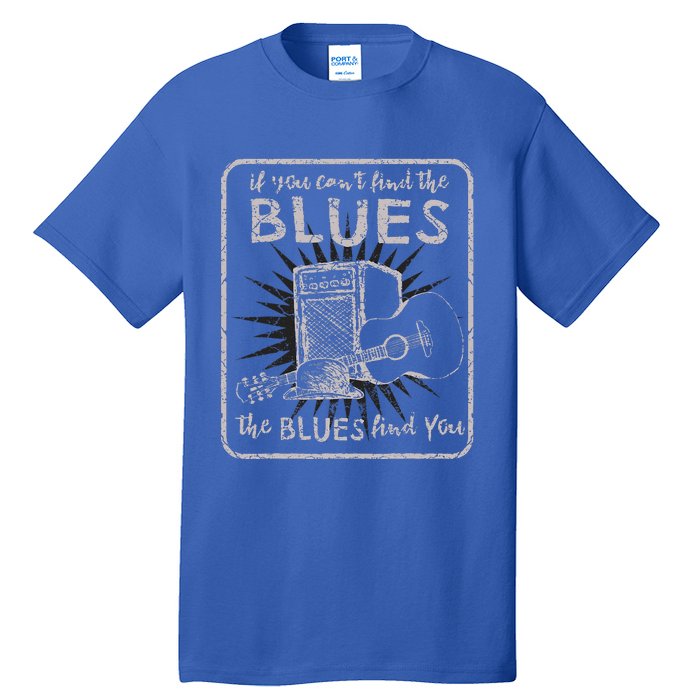 Blues Music Band Lover Vintage Guitar Teacher Funny Blues Tall T-Shirt