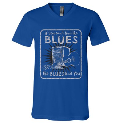 Blues Music Band Lover Vintage Guitar Teacher Funny Blues V-Neck T-Shirt