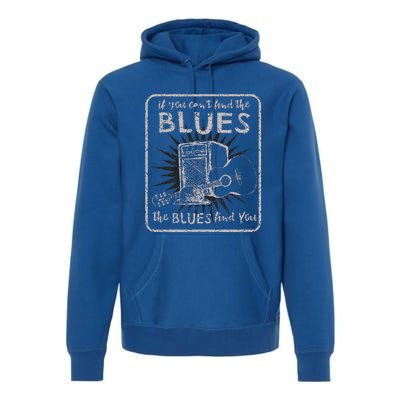 Blues Music Band Lover Vintage Guitar Teacher Funny Blues Premium Hoodie