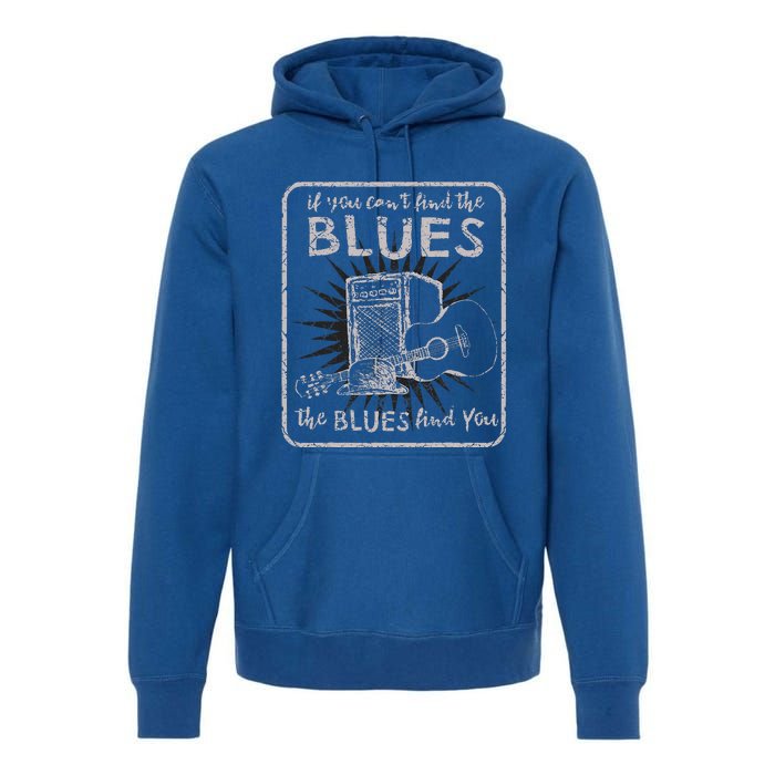 Blues Music Band Lover Vintage Guitar Teacher Funny Blues Premium Hoodie