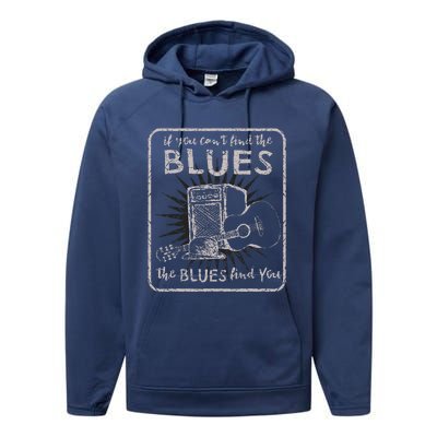 Blues Music Band Lover Vintage Guitar Teacher Funny Blues Performance Fleece Hoodie