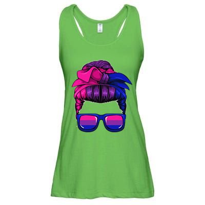 Bisexual Messy Bun LGBTQ Cool Subtle Bi Pride Flag Colors Ladies Essential Flowy Tank