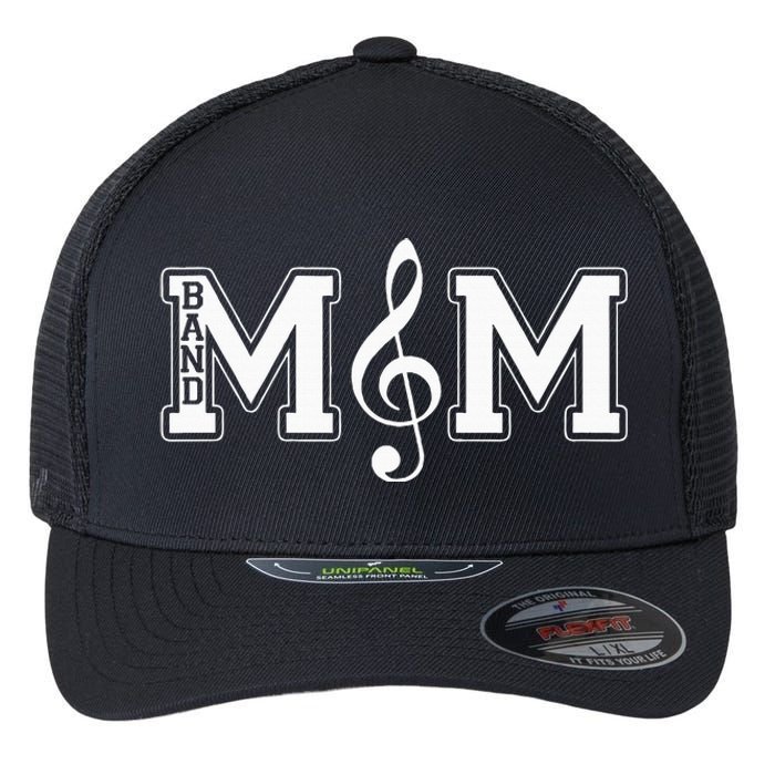 Band Mom Band Parent Gift For Band Fan Music Moms Flexfit Unipanel Trucker Cap