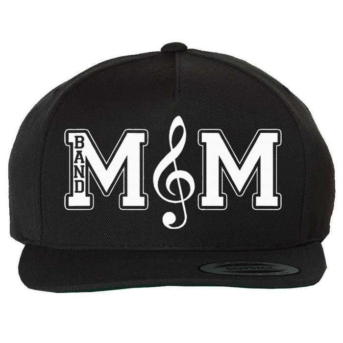 Band Mom Band Parent Gift For Band Fan Music Moms Wool Snapback Cap