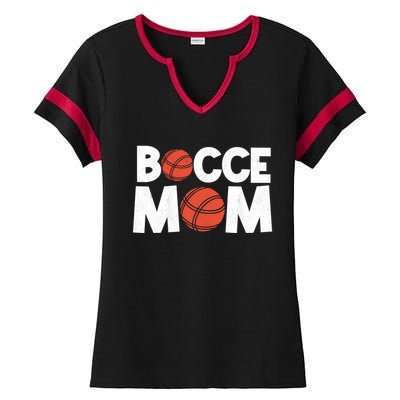 Bocce Mom Bocce Ball Player Mother Bocce Gift Ladies Halftime Notch Neck Tee