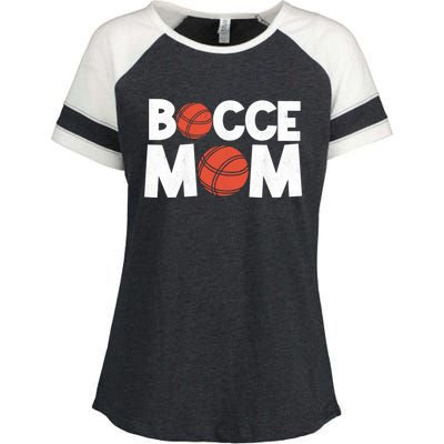 Bocce Mom Bocce Ball Player Mother Bocce Gift Enza Ladies Jersey Colorblock Tee