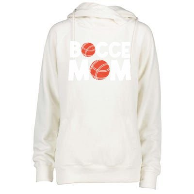 Bocce Mom Bocce Ball Player Mother Bocce Gift Womens Funnel Neck Pullover Hood