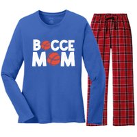 Bocce Mom Bocce Ball Player Mother Bocce Gift Women's Long Sleeve Flannel Pajama Set 