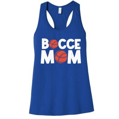 Bocce Mom Bocce Ball Player Mother Bocce Gift Women's Racerback Tank