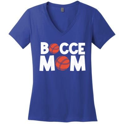 Bocce Mom Bocce Ball Player Mother Bocce Gift Women's V-Neck T-Shirt