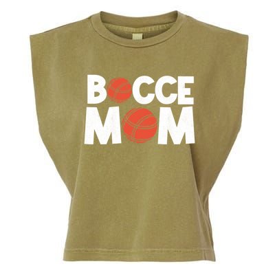 Bocce Mom Bocce Ball Player Mother Bocce Gift Garment-Dyed Women's Muscle Tee