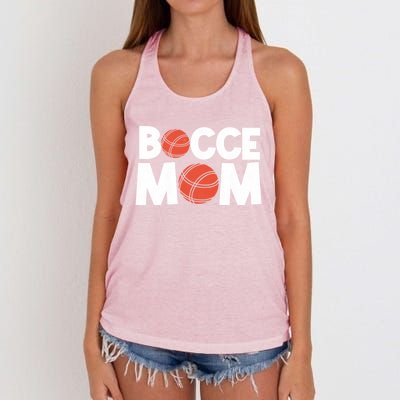 Bocce Mom Bocce Ball Player Mother Bocce Gift Women's Knotted Racerback Tank