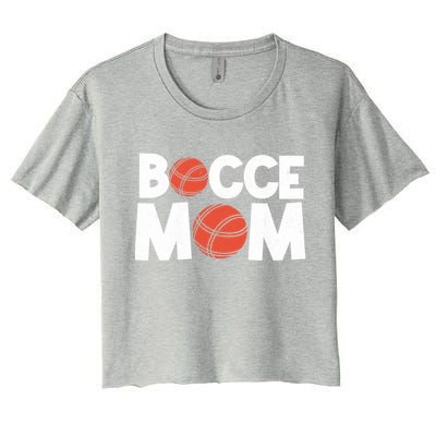 Bocce Mom Bocce Ball Player Mother Bocce Gift Women's Crop Top Tee