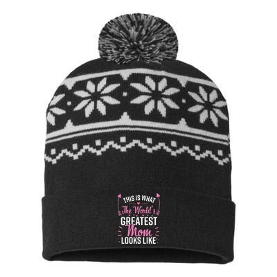 Best Mom Best Mother USA-Made Snowflake Beanie