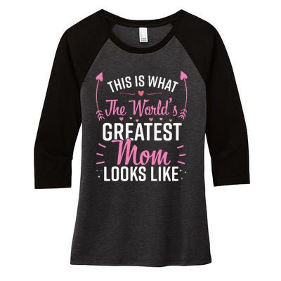 Best Mom Best Mother Women's Tri-Blend 3/4-Sleeve Raglan Shirt