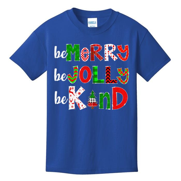 Be Merry Be Jolly Be Kind Merry Christmas Teacher Xmas Pjs Kids T-Shirt