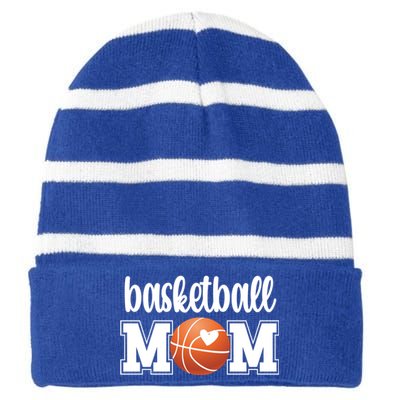 Basketball Mom Basketball Mother Of A Basketball Player Meaningful Gift Striped Beanie with Solid Band