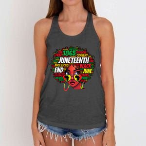 Black  Messy Bun Juneteenth Celebrate Independence Day Women's Knotted Racerback Tank