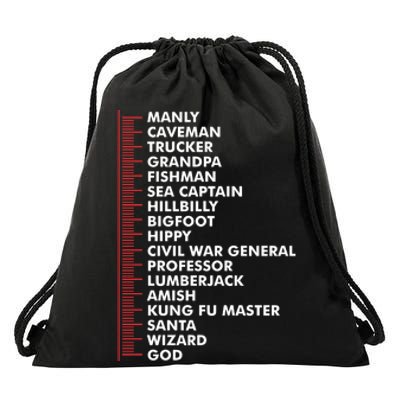 Beard Measuring Drawstring Bag