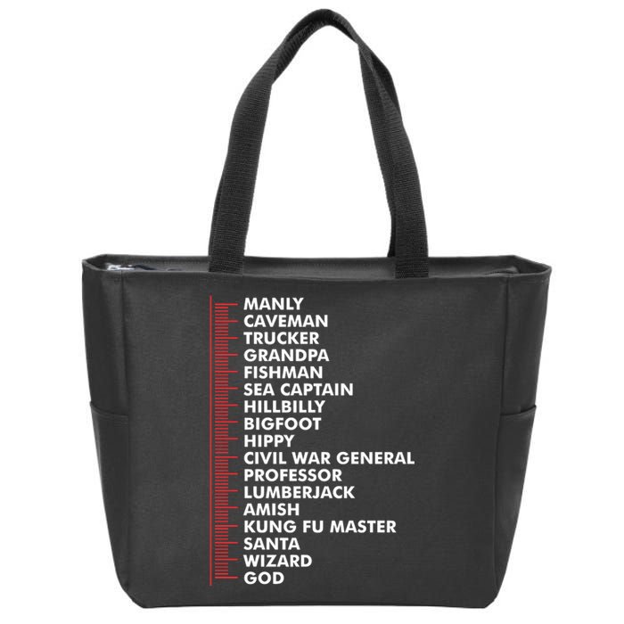 Beard Measuring Zip Tote Bag