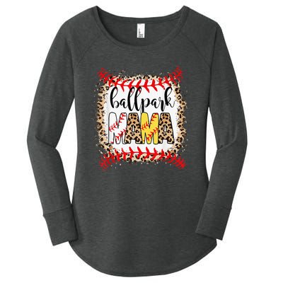 Ballpark Mama Ball Happy Mothers Day Bleached Women's Perfect Tri Tunic Long Sleeve Shirt