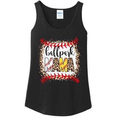 Ballpark Mama Ball Happy Mothers Day Bleached Ladies Essential Tank