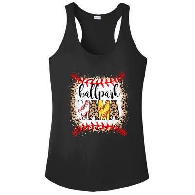 Ballpark Mama Ball Happy Mothers Day Bleached Ladies PosiCharge Competitor Racerback Tank