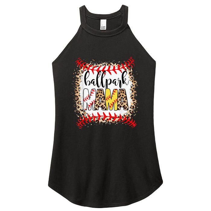 Ballpark Mama Ball Happy Mothers Day Bleached Women's Perfect Tri Rocker Tank