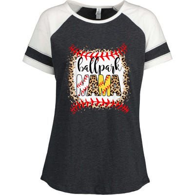 Ballpark Mama Ball Happy Mothers Day Bleached Enza Ladies Jersey Colorblock Tee